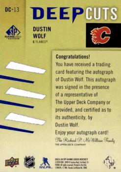 2023-24 SP Game Used - Deep Cuts Auto #DC-13 Dustin Wolf Back