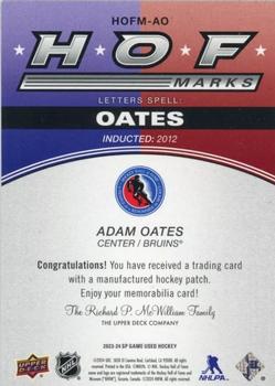 2023-24 SP Game Used - HOF Marks #HOFM-AO Adam Oates Back