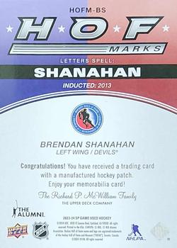 2023-24 SP Game Used - HOF Marks #HOFM-BS Brendan Shanahan Back