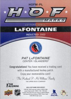 2023-24 SP Game Used - HOF Marks #HOFM-PL Pat LaFontaine Back