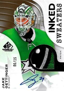 2023-24 SP Game Used - Inked Sweaters Patch #IS-JO Jake Oettinger Front