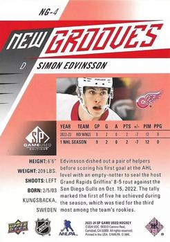 2023-24 SP Game Used - New Grooves Red #NG-4 Simon Edvinsson Back