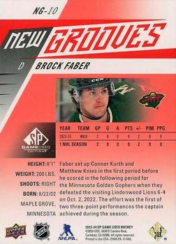 2023-24 SP Game Used - New Grooves Red #NG-10 Brock Faber Back