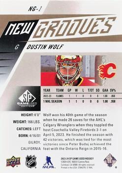 2023-24 SP Game Used - New Grooves Gold #NG-1 Dustin Wolf Back