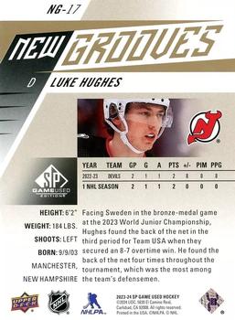 2023-24 SP Game Used - New Grooves Gold #NG-17 Luke Hughes Back