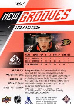 2023-24 SP Game Used - New Grooves Jersey #NG-5 Leo Carlsson Back