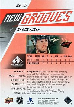 2023-24 SP Game Used - New Grooves Jersey #NG-10 Brock Faber Back