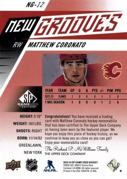 2023-24 SP Game Used - New Grooves Jersey #NG-12 Matthew Coronato Back