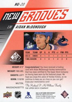 2023-24 SP Game Used - New Grooves Jersey #NG-20 Aidan McDonough Back