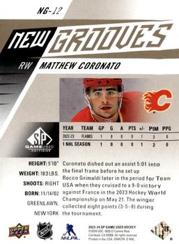 2023-24 SP Game Used - New Grooves Patch #NG-12 Matthew Coronato Back