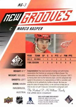 2023-24 SP Game Used - New Grooves Auto Jersey #NG-3 Marco Kasper Back