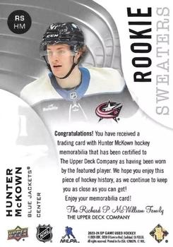 2023-24 SP Game Used - Rookie Sweaters #RS-HM Hunter McKown Back