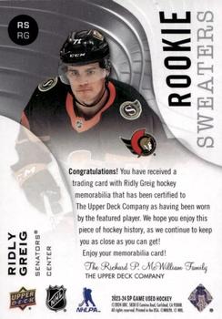 2023-24 SP Game Used - Rookie Sweaters #RS-RG Ridly Greig Back