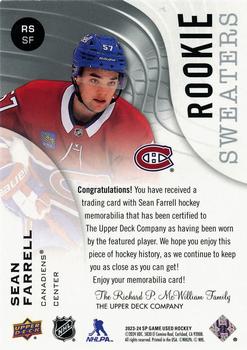 2023-24 SP Game Used - Rookie Sweaters #RS-SF Sean Farrell Back