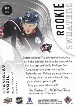 2023-24 SP Game Used - Rookie Sweaters #RS-SS Stanislav Svozil Back