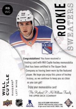 2023-24 SP Game Used - Rookie Sweaters #RS-WC Will Cuylle Back