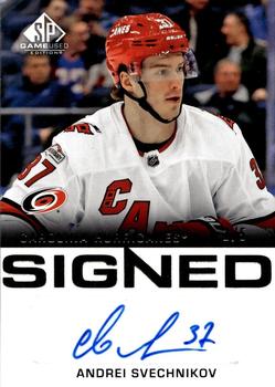 2023-24 SP Game Used - SIGNED Gold #SN-AS Andrei Svechnikov Front