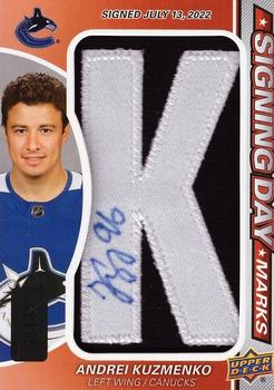 2023-24 SP Game Used - 2022-23 SP Game Used Update: Signing Day Marks #SDM-AK Andrei Kuzmenko Front