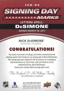 2023-24 SP Game Used - 2022-23 SP Game Used Update: Signing Day Marks #SDM-ND Nick DeSimone Back