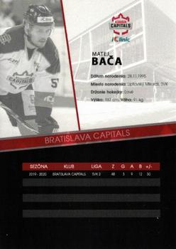 2022-23 Bratislava Capitals (ICEHL) #NNO Matej Baca Back