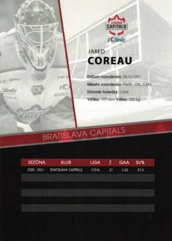2022-23 Bratislava Capitals (ICEHL) #NNO Jared Coreau Back