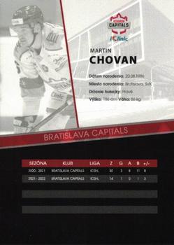 2022-23 Bratislava Capitals (ICEHL) #NNO Martin Chovan Back