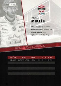 2022-23 Bratislava Capitals (ICEHL) #NNO Michel Miklik Back