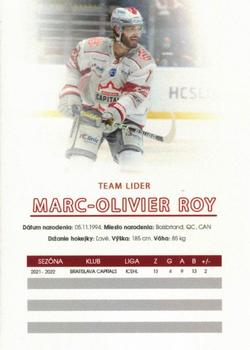 2022-23 Bratislava Capitals (ICEHL) - Team Leaders #NNO Marc-Olivier Roy Back