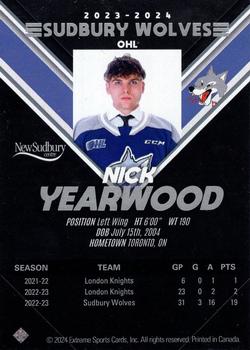 2023-24 Extreme Sudbury Wolves (OHL) #NNO Nick Yearwood Back