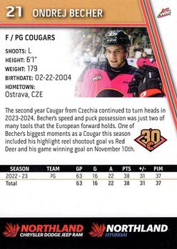 2023-24 Prince George Cougars (WHL) #NNO Ondrej Becher Back