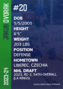 2023-24 Swift Current Broncos (WHL) #NNO Jakub Dvorak Back