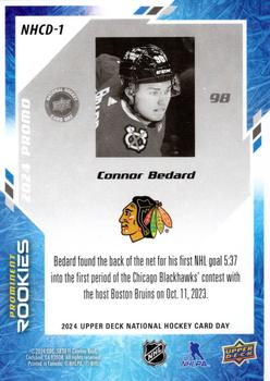 2024 Upper Deck National Hockey Card Day #NHCD-1 Connor Bedard Back