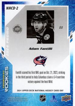 2024 Upper Deck National Hockey Card Day #NHCD-2 Adam Fantilli Back
