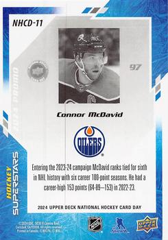 2024 Upper Deck National Hockey Card Day #NHCD-11 Connor McDavid Back