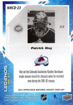 2024 Upper Deck National Hockey Card Day #NHCD-23 Patrick Roy Back
