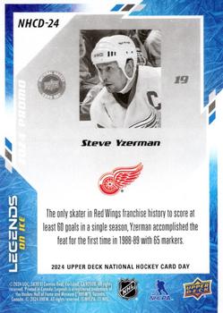 2024 Upper Deck National Hockey Card Day #NHCD-24 Steve Yzerman Back