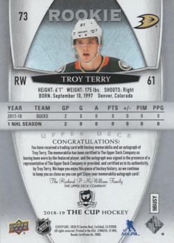 2019-20 Upper Deck The Cup - 2018-19 Upper Deck The Cup Update #73 Troy Terry Back
