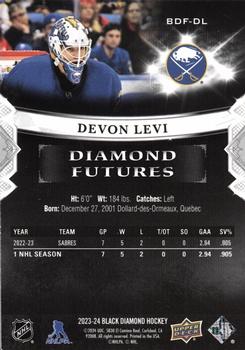 2023-24 Upper Deck Black Diamond - Diamond Futures Purple #BDF-DL Devon Levi Back