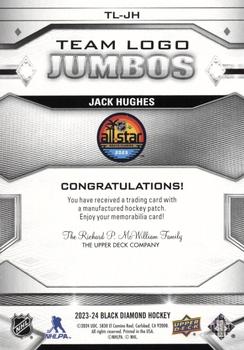 2023-24 Upper Deck Black Diamond - Team Logo Jumbo Patches #TL-JH Jack Hughes Back