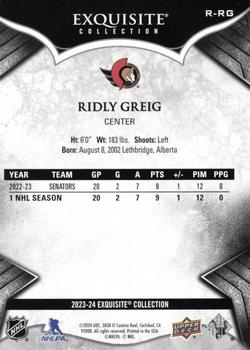 2023-24 Upper Deck Black Diamond - Exquisite Collection Rookies #R-RG Ridly Greig Back