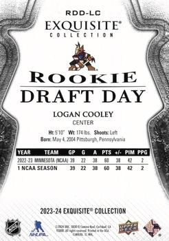2023-24 Upper Deck Black Diamond - Exquisite Collection Rookie Draft Day #RDD-LC Logan Cooley Back