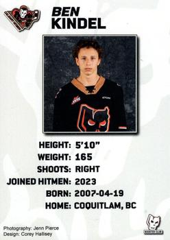 2023-24 Calgary Hitmen (WHL) #NNO Ben Kindel Back