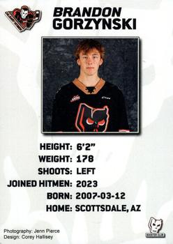 2023-24 Calgary Hitmen (WHL) #NNO Brandon Gorzynski Back