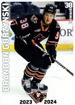 2023-24 Calgary Hitmen (WHL) #NNO Brandon Gorzynski Front