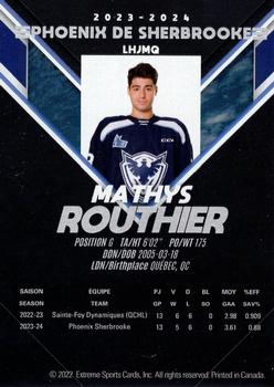2023-24 Extreme Sherbrooke Phoenix (QMJHL) Series 2 #NNO Mathys Routhier Back