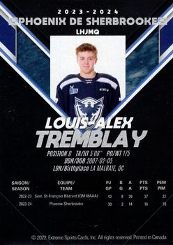 2023-24 Extreme Sherbrooke Phoenix (QMJHL) Series 2 #NNO Louis-Alex Tremblay Back