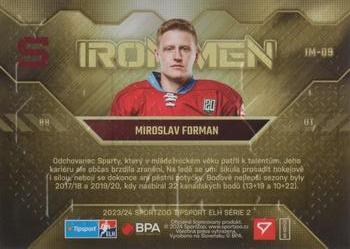2023-24 SportZoo Tipsport ELH Serie 2 - Iron Men Gold Limited #IM-09 Miroslav Forman Back