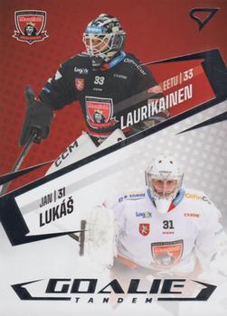 2023-24 SportZoo Tipsport ELH Serie 2 - Goalie Tandem #GT-02 Eetu Laurikainen / Jan Lukas Front