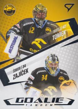 2023-24 SportZoo Tipsport ELH Serie 2 - Goalie Tandem #GT-11 Matej Tomek / Simon Zajicek Front