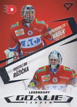 2023-24 SportZoo Tipsport ELH Serie 2 - Goalie Tandem #GT-16 Dominik Hasek / Martin Ruzicka Front